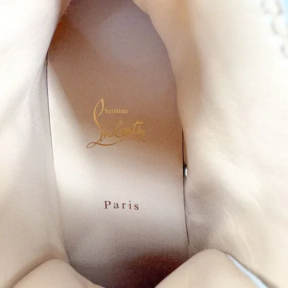 Christian Louboutin Louis Strass High Top Sneakers Size 40 US 10 White Crystal - Picture 13 of 15